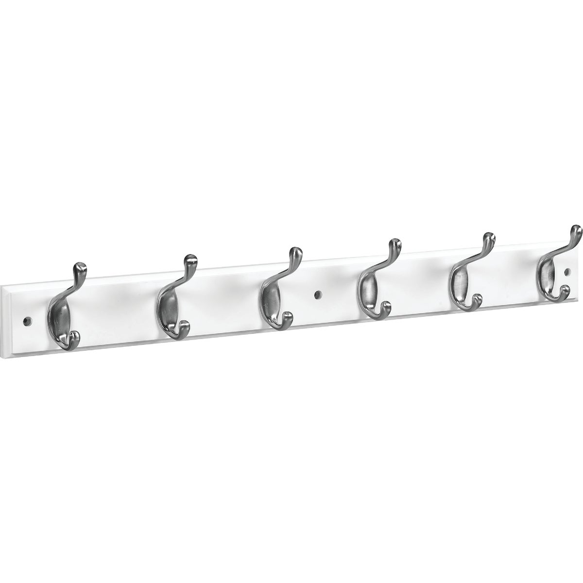Stanley 27 In. Satin Nickel/White Hook Rail Image 1