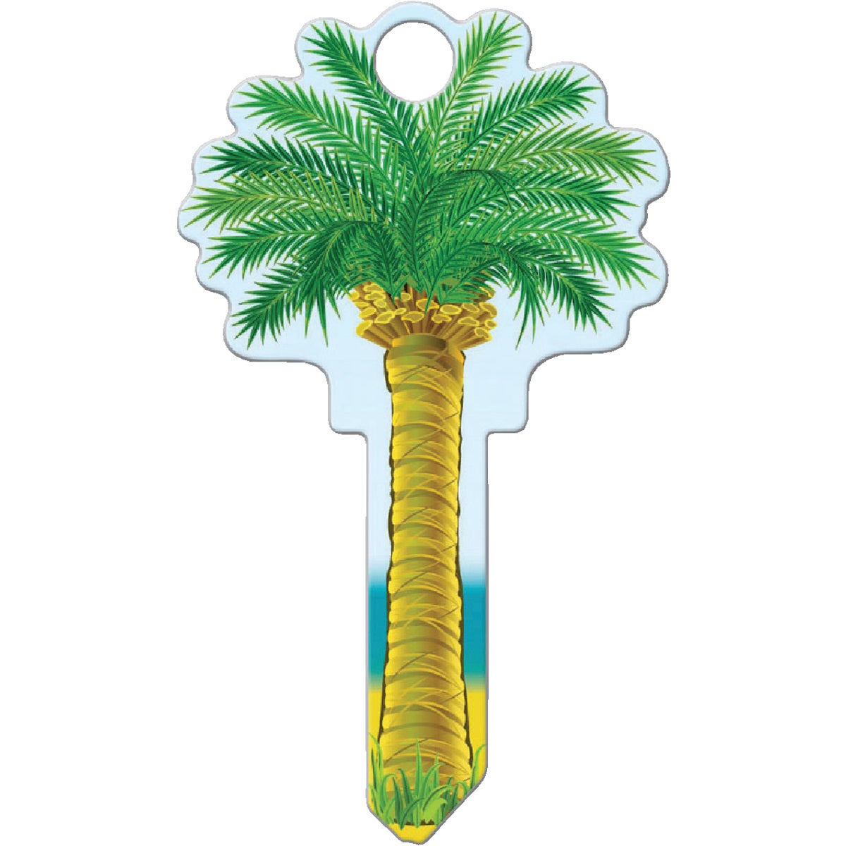 Lucky Line Palm Tree Design Decorative House Key, SC1  Image 1