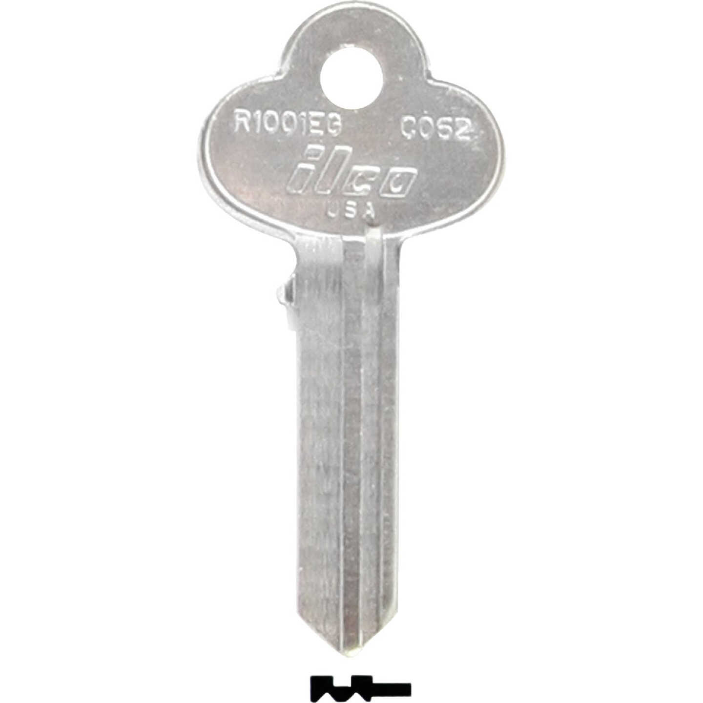 ILCO Corbin Nickel Plated File Cabinet Key CO62 / R1001EG (10-Pack) Image 1