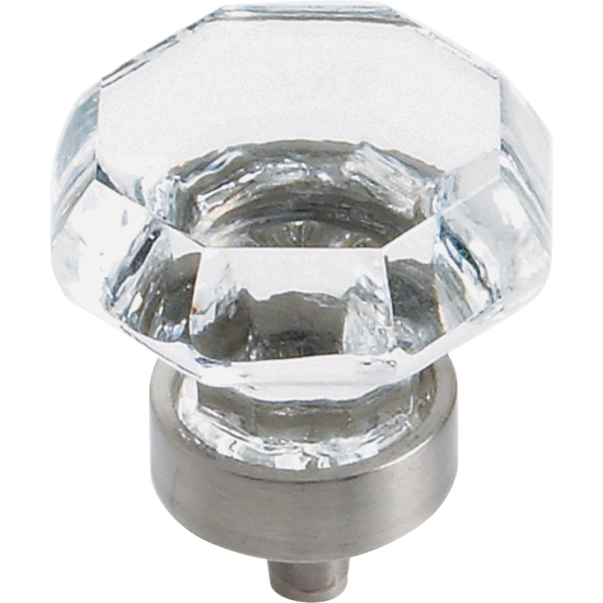 Amerock Traditional Classics Geometric Clear/Satin Nickel Cabinet Knob