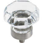 Amerock Traditional Classics Geometric Clear/Satin Nickel Cabinet Knob Image 1