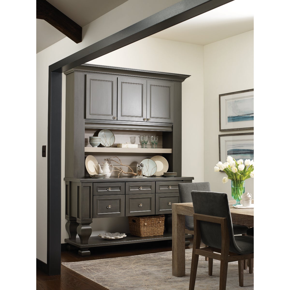 Amerock Traditional Classics Geometric Clear/Satin Nickel Cabinet Knob Image 2