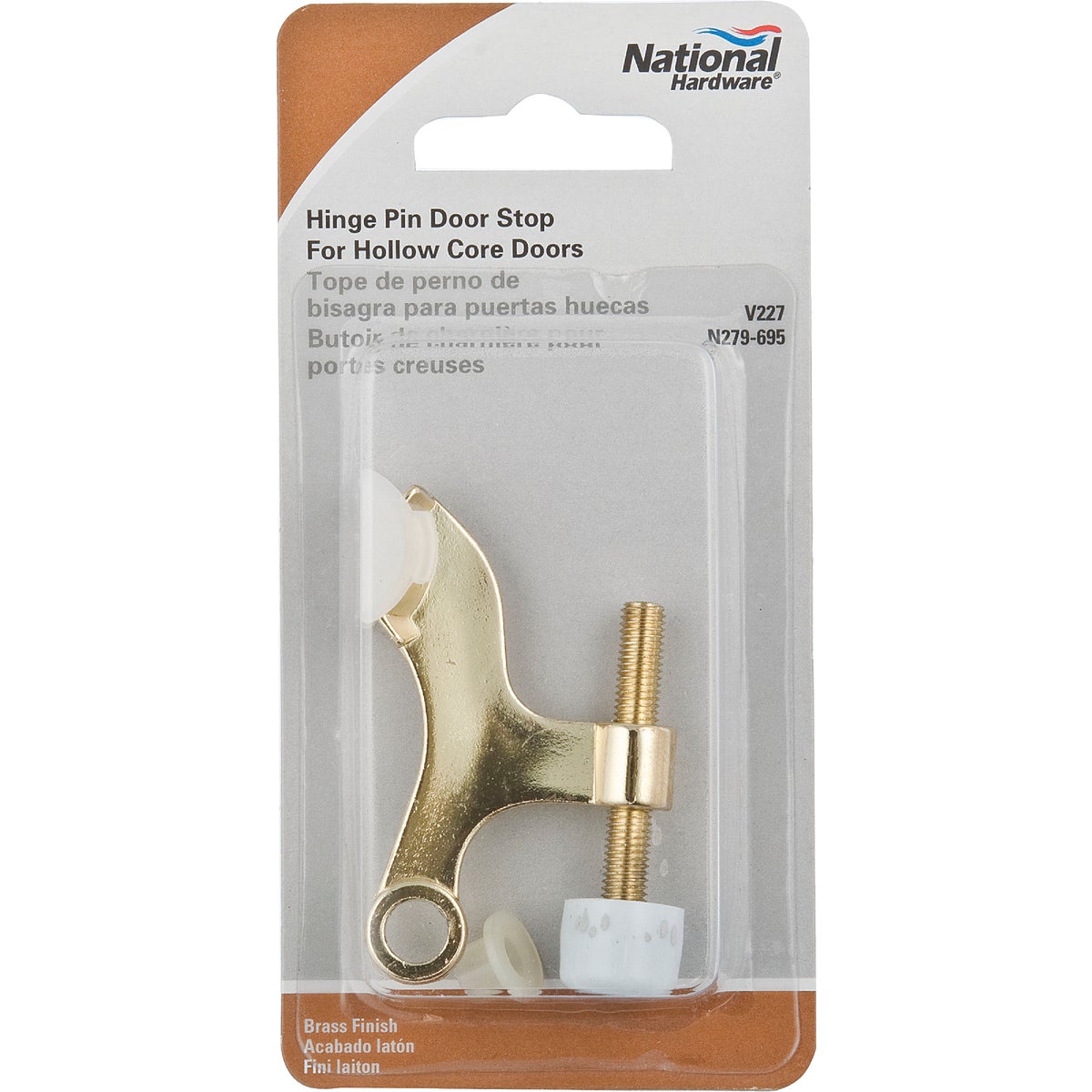 National Hardware Brass Hinge Pin Door Stops Image 2