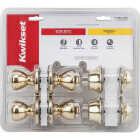 Kwikset Polished Brass Deadbolt and Door Knob Combo Image 1
