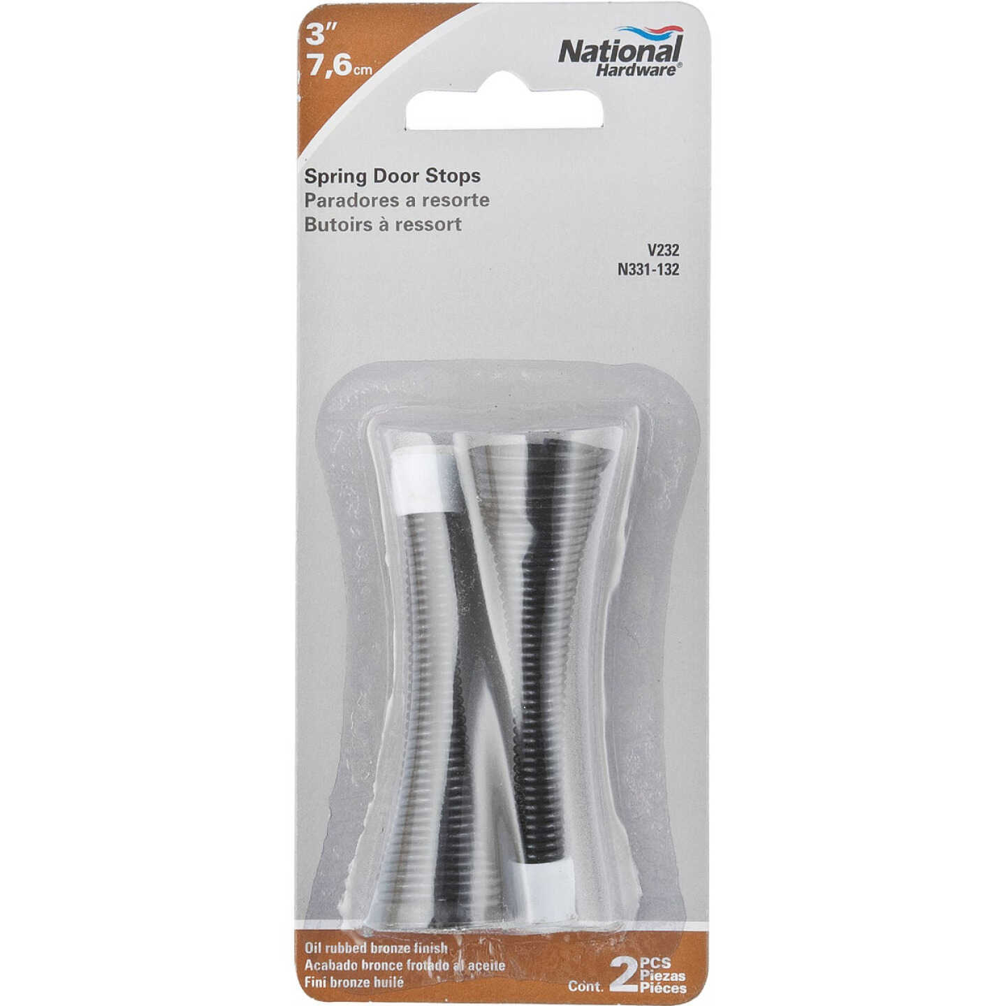 National Hardware 3 In. Oil Rubbed Bronze Spring Door Stop (2-Count) Image 2