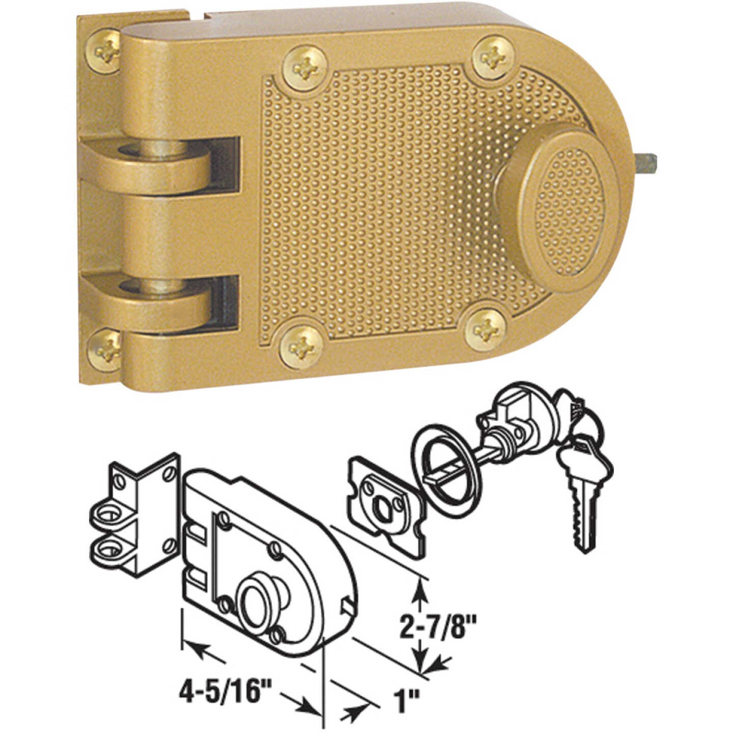 Defender Security Brass Single Cylinder Single Rim Deadlock, Jimmy-Resistant Image 1