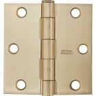National Hardware 3 In. Square Satin Brass Door Hinge Image 2