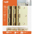 National Hardware 3-1/2 In. Square Satin Brass Door Hinge Image 2