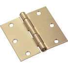 National Hardware 3-1/2 In. Square Satin Brass Door Hinge Image 1