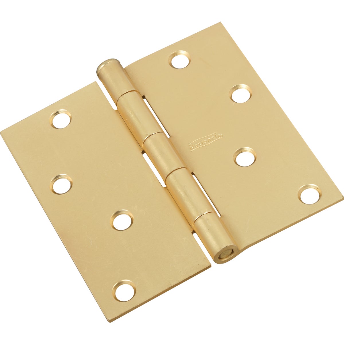 National Hardware 4 In. Square Satin Brass Door Hinge Image 1