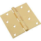 National Hardware 4 In. Square Satin Brass Door Hinge Image 1
