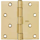 National Hardware 4 In. Square Satin Brass Door Hinge Image 2