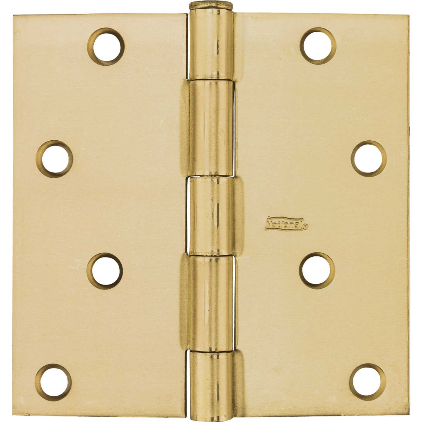 National Hardware 4 In. Square Satin Brass Door Hinge Image 2