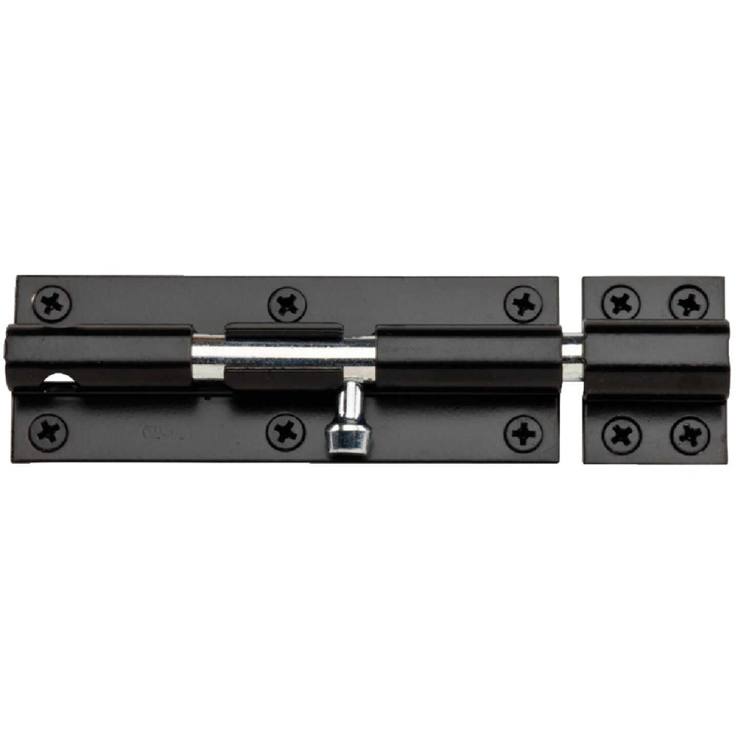 National Hardware 6 In. Black Heavy Barrel Bolt Image 1