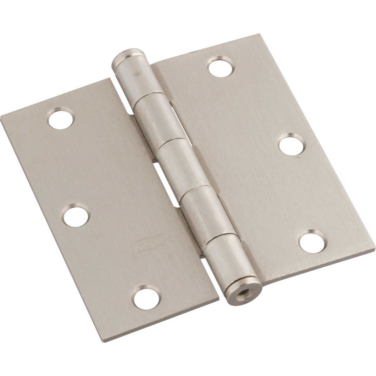 National Hardware 3-1/2 In. Square Satin Nickel Door Hinge Image 1