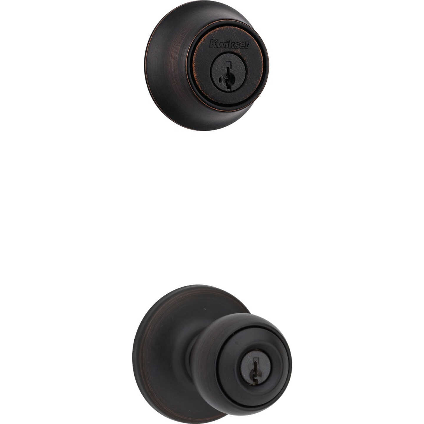 Kwikset Polo Venetian Bronze Deadbolt and Door Knob Combo Image 1