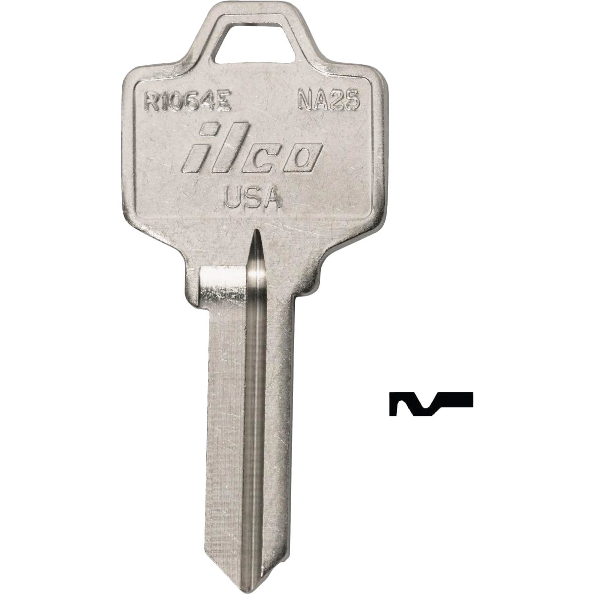 ILCO National Nickel Plated File Cabinet Key NA25 / DIB R1064E (10-Pack)