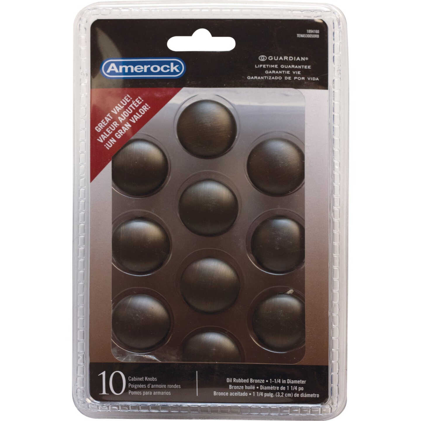 Amerock Edona 1.25 In. Dia. Round Oil Rubbed Bronze Cabinet Knob (10-Pack) Image 2