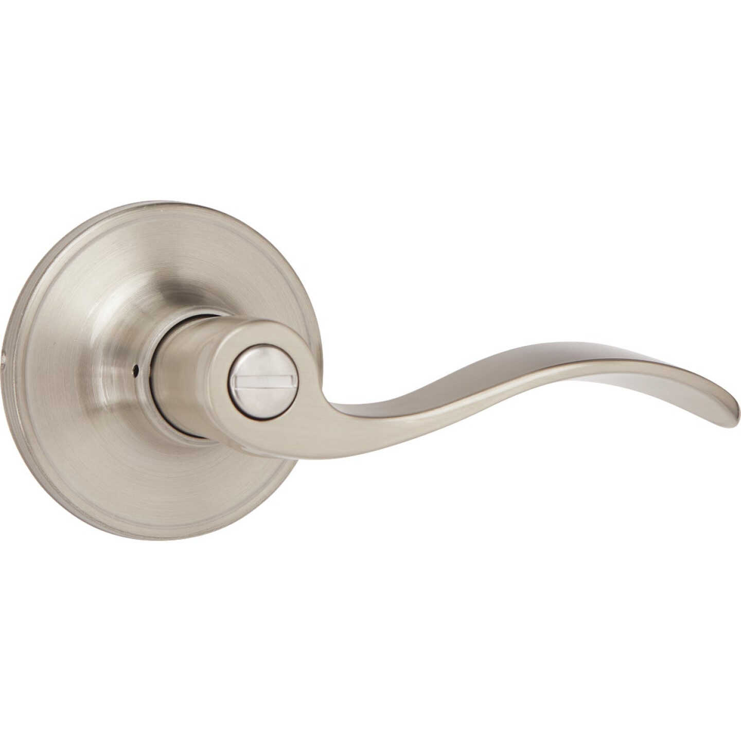 Steel Pro Brushed Nickel Privacy Door Lever Image 1