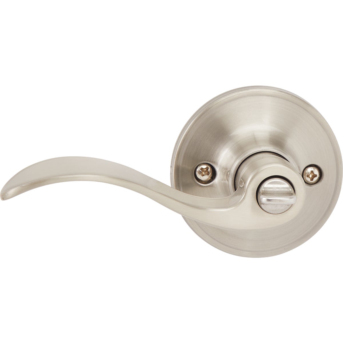Steel Pro Brushed Nickel Privacy Door Lever Image 3
