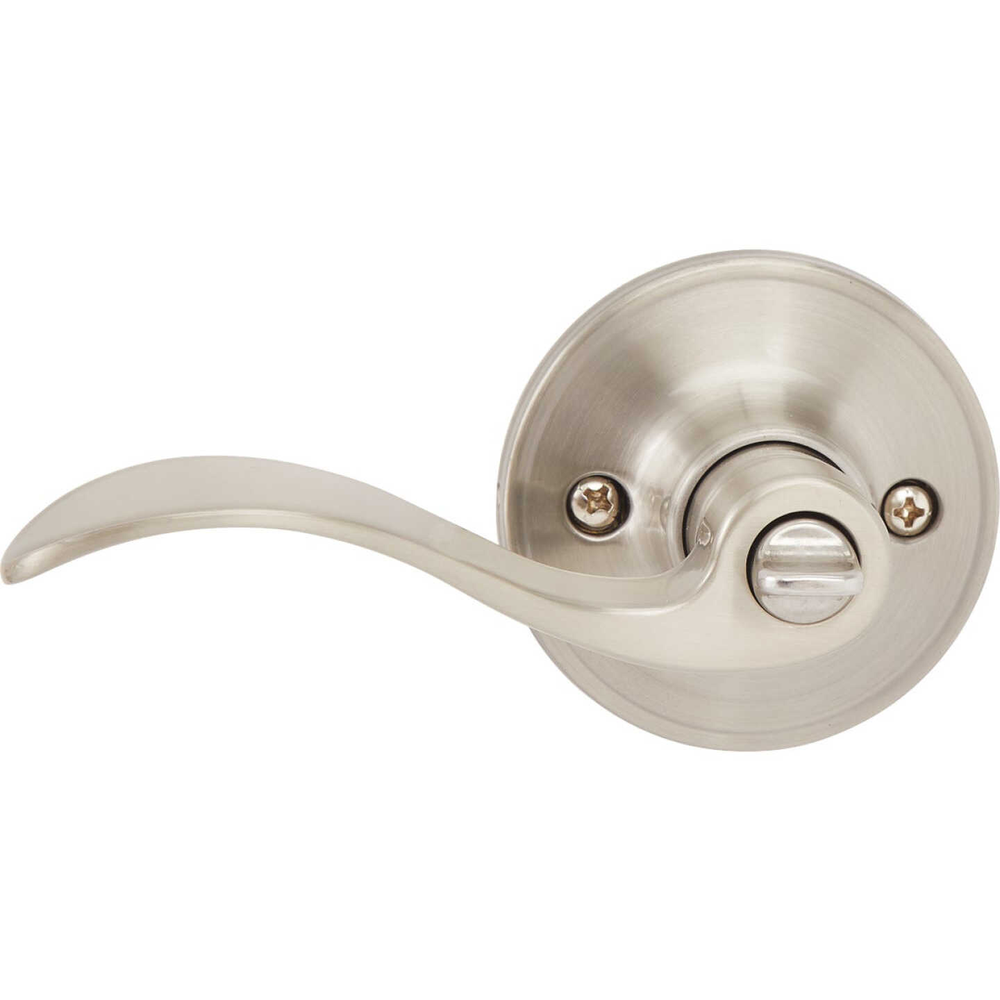 Steel Pro Brushed Nickel Privacy Door Lever Image 3