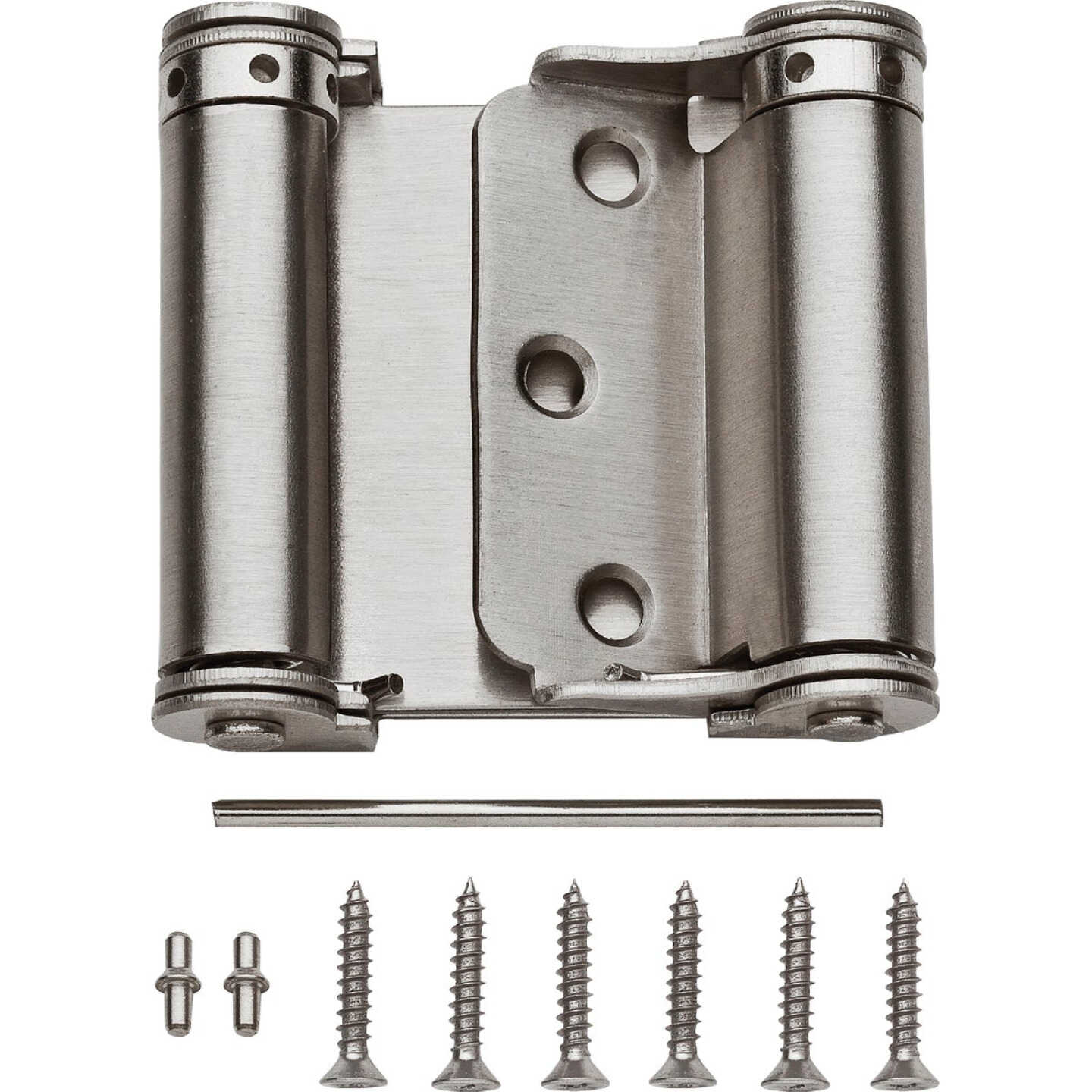 National Hardware 3 In. Satin Nickel Double-Acting Spring Door Hinge Image 1