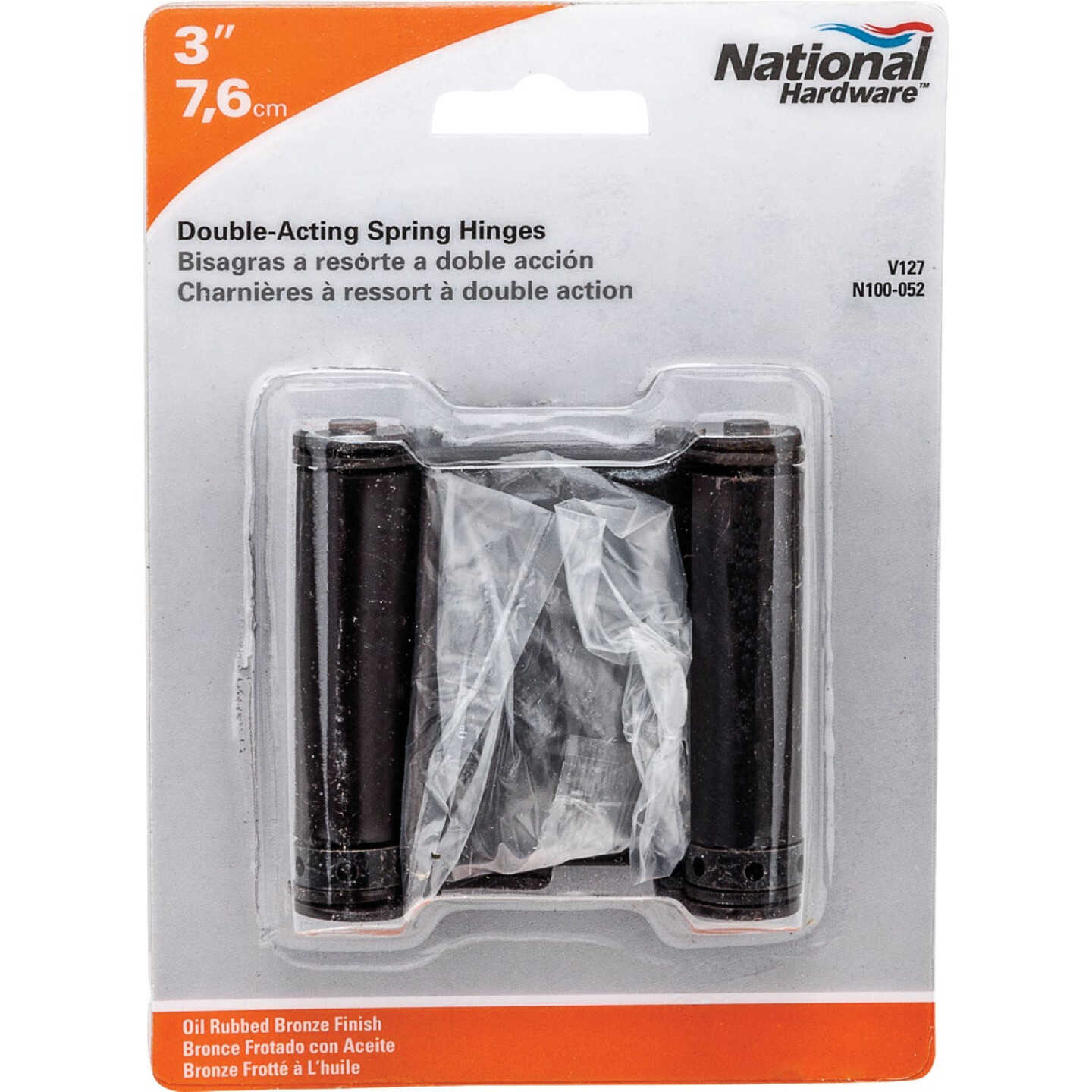 National Hardware 3 In. Oil Rubbed Bronze Double-Acting Spring Door Hinge Image 2
