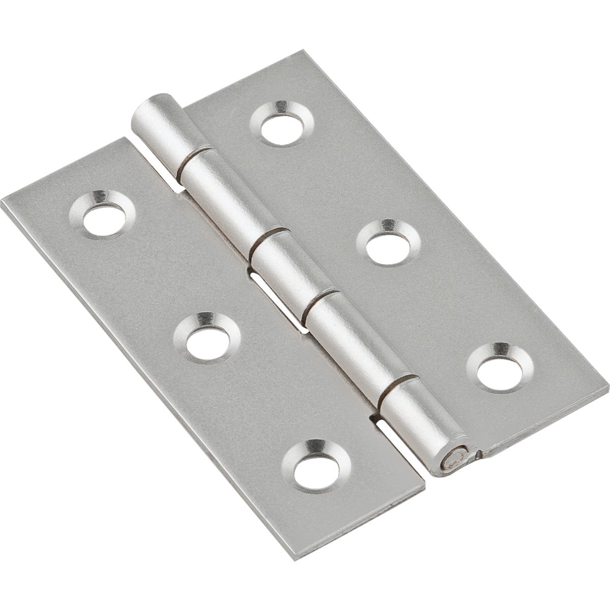 National Hardware 2 In. x 1-3/8 In. Satin Nickel Broad Hinge (2-Pack)