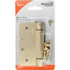 National Hardware 4 In. 1/4 In. Radius Brass Spring Door Hinge Image 2