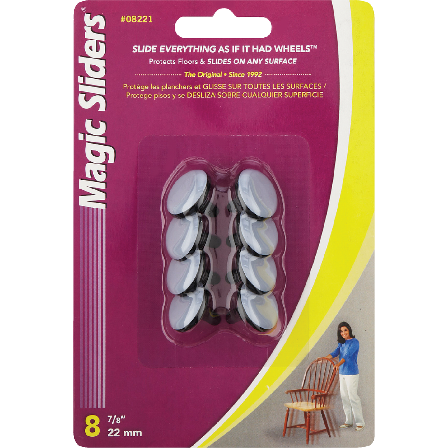 Magic Sliders 7/8 In. Round Nail on Furniture Glide,(8-Pack) Image 1