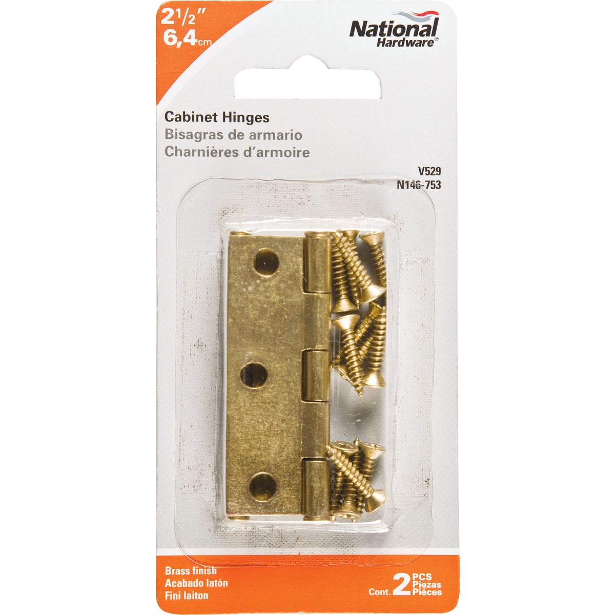 National Hardware 2-1/2 In. Brass Full-Inset Pin Hinge (2-Pack) Image 2