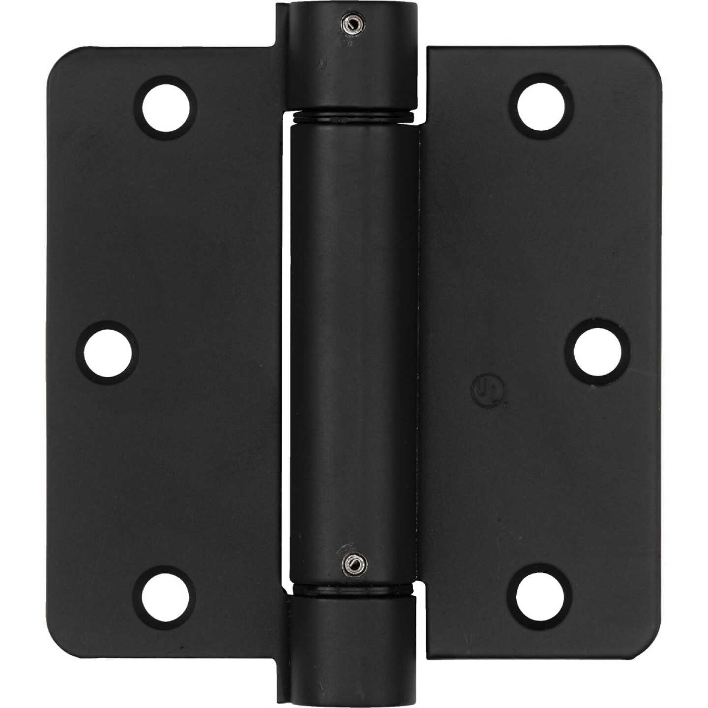 National Hardware 3-1/2 In. Oil Rubbed Bronze 1/4 In. Radius Spring Door Hinge Image 1