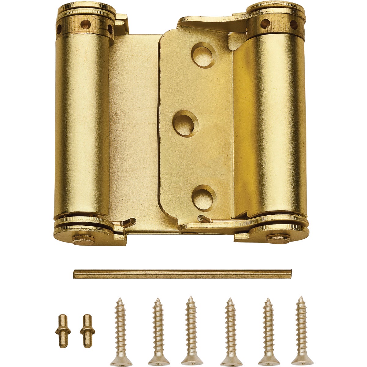 National Hardware 3 In. Satin Brass Double-Acting Spring Door Hinge Image 1