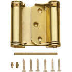 National Hardware 3 In. Satin Brass Double-Acting Spring Door Hinge Image 1