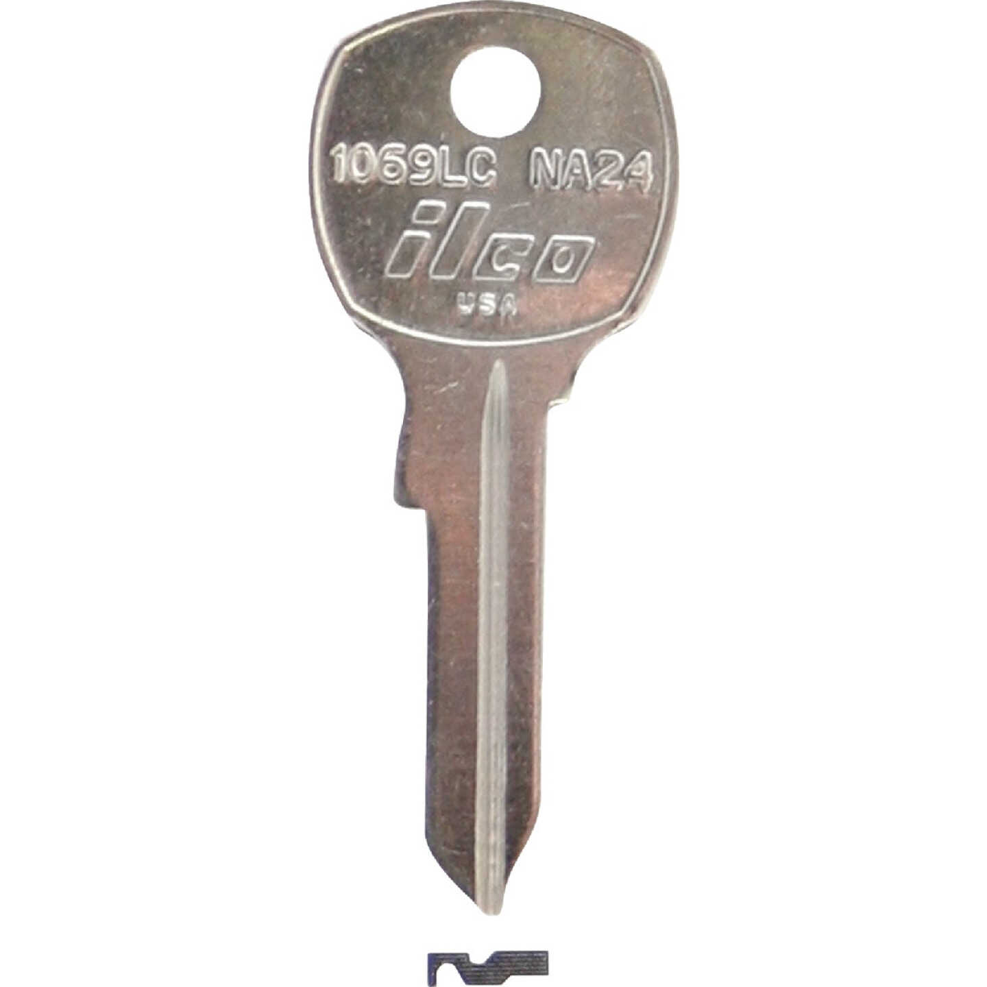 ILCO National Nickel Plated File Cabinet Key NA24 / 1069LC (10-Pack) Image 1