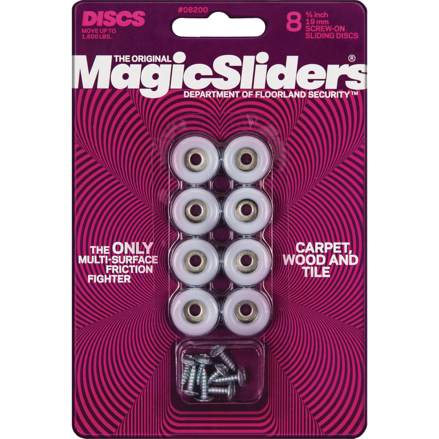 Magic Sliders 3/4 In. Round Screw on Furniture Glide,(8-Pack) Image 1