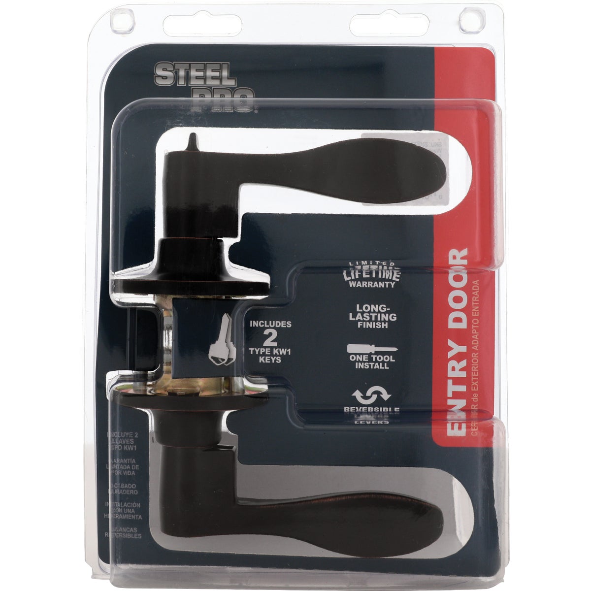 Steel Pro Oil Rubbed Bronze Wave Entry Door Lever Image 2