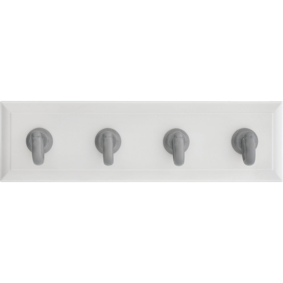 Hillman High and Mighty 10 Lb. Capacity White Key Rail with Silver Hooks Image 2