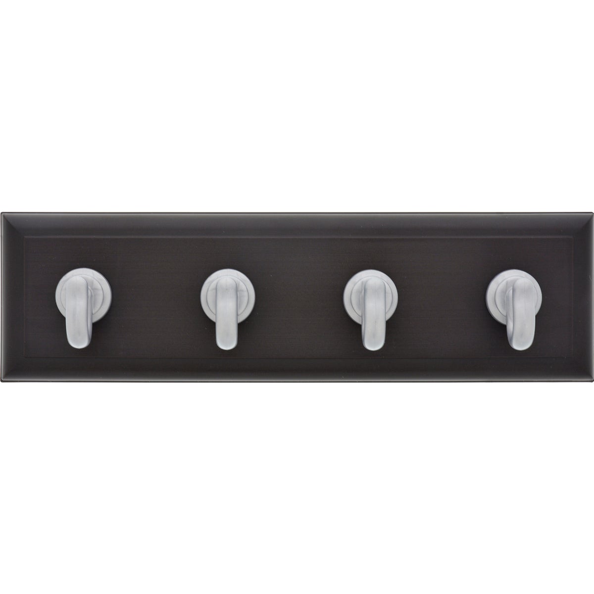 Hillman High and Mighty 10 Lb. Capacity Black Key Rail with Silver Hooks Image 2