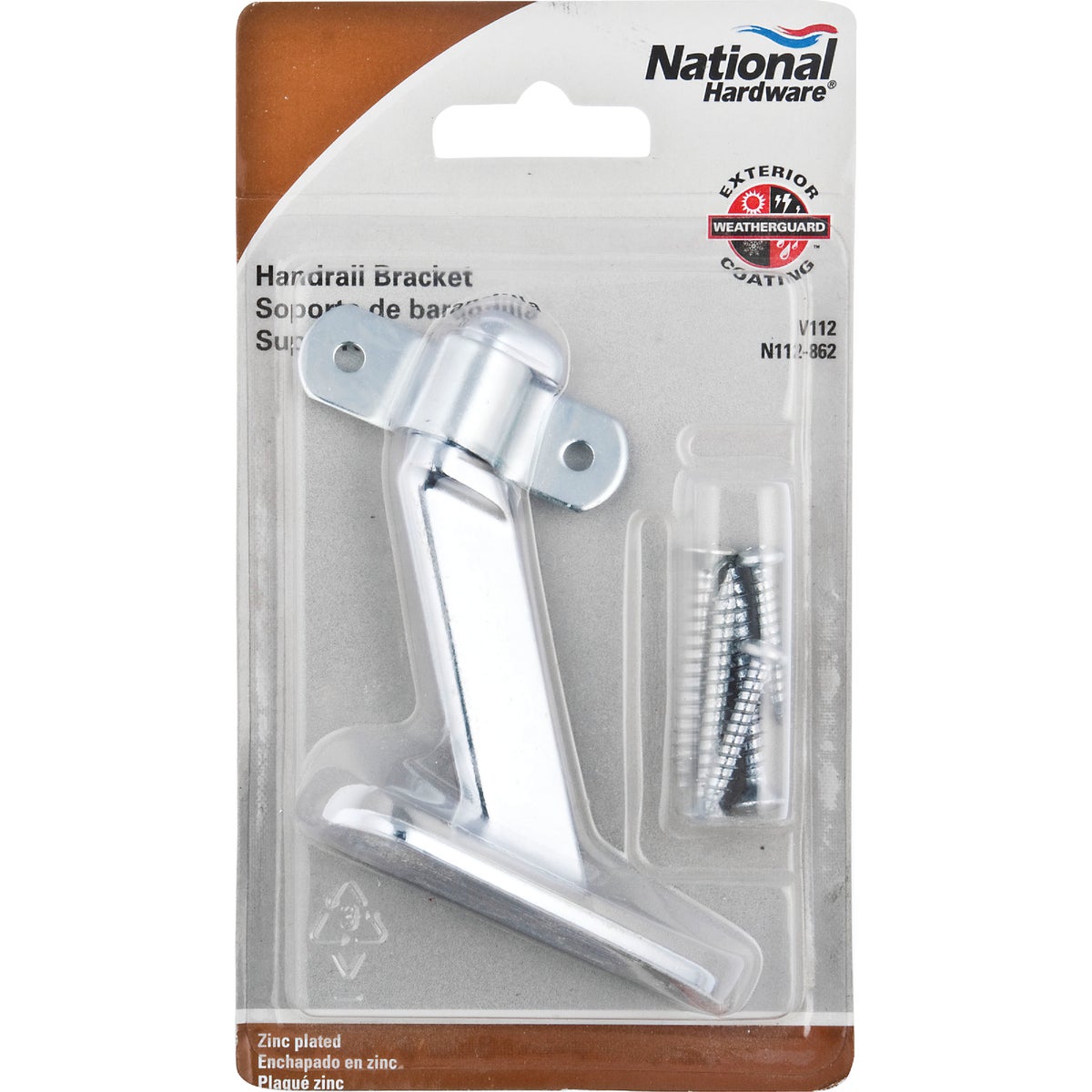 National Hardware Zinc Die-Cast with Steel Strap Handrail Bracket Image 2