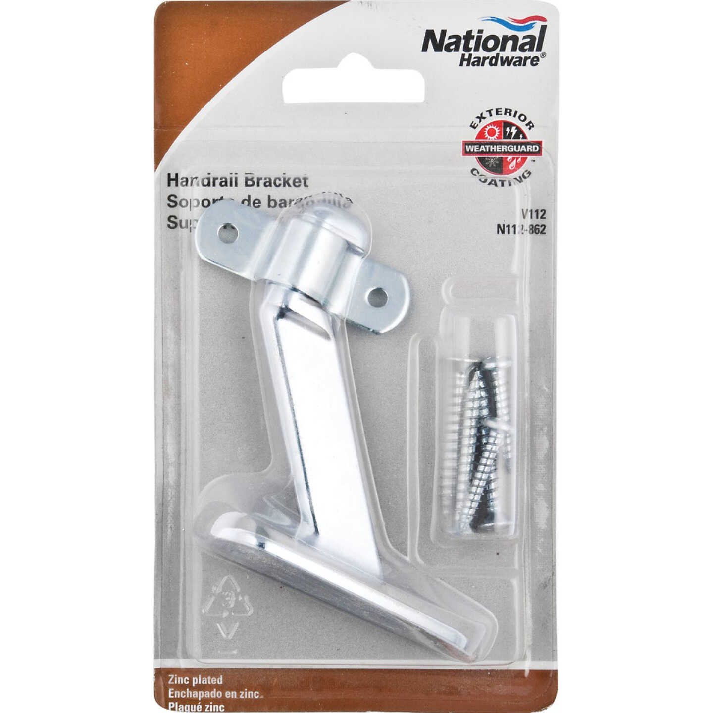 National Hardware Zinc Die-Cast with Steel Strap Handrail Bracket Image 2