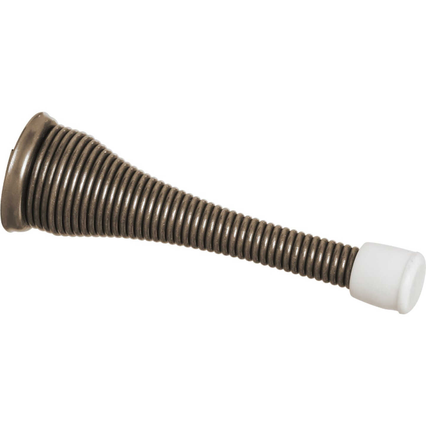 National Hardware 3 In. Antique Brass Spring Door Stop (2-Count) Image 1
