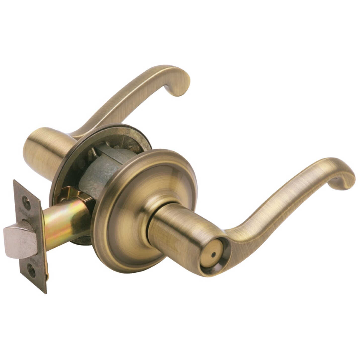 Schlage Flair Antique Brass Privacy Door Lever Image 1