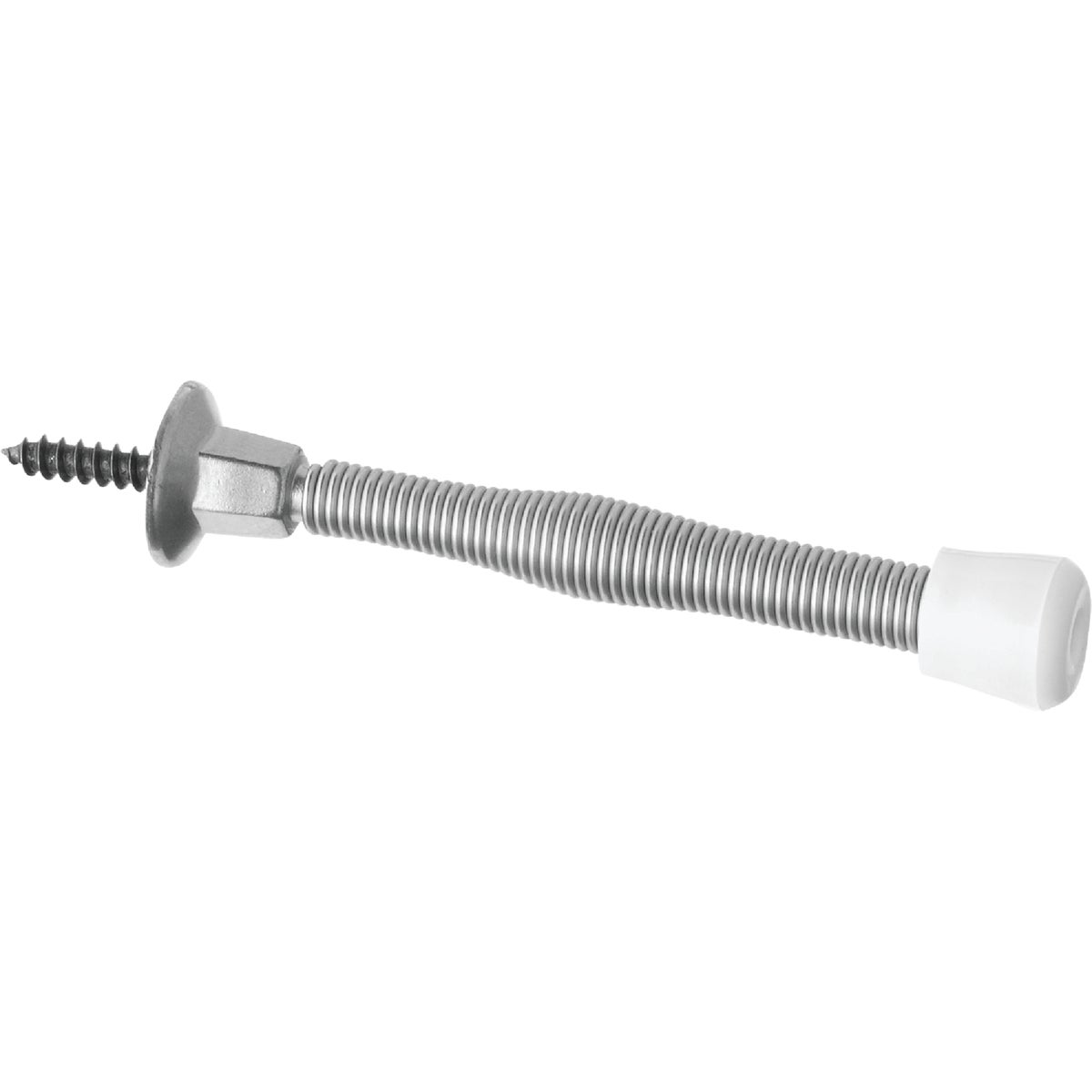 National Hardware Satin Nickel Spring Door Stop with Fastener