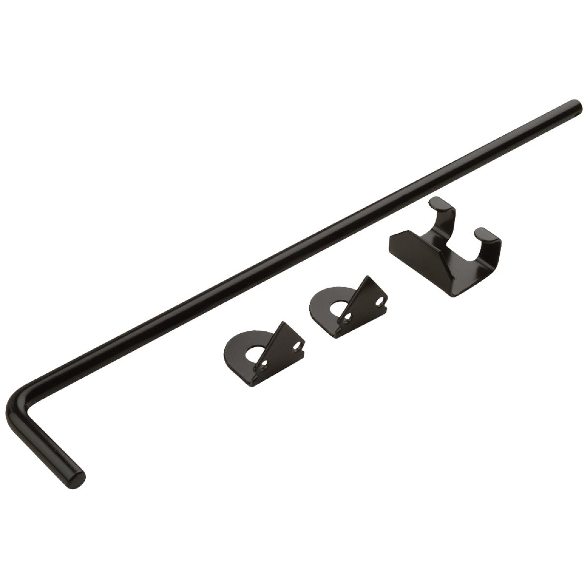 National Hardware 1/2 In. X 18 In. Black Steel Cane Bolt Image 1