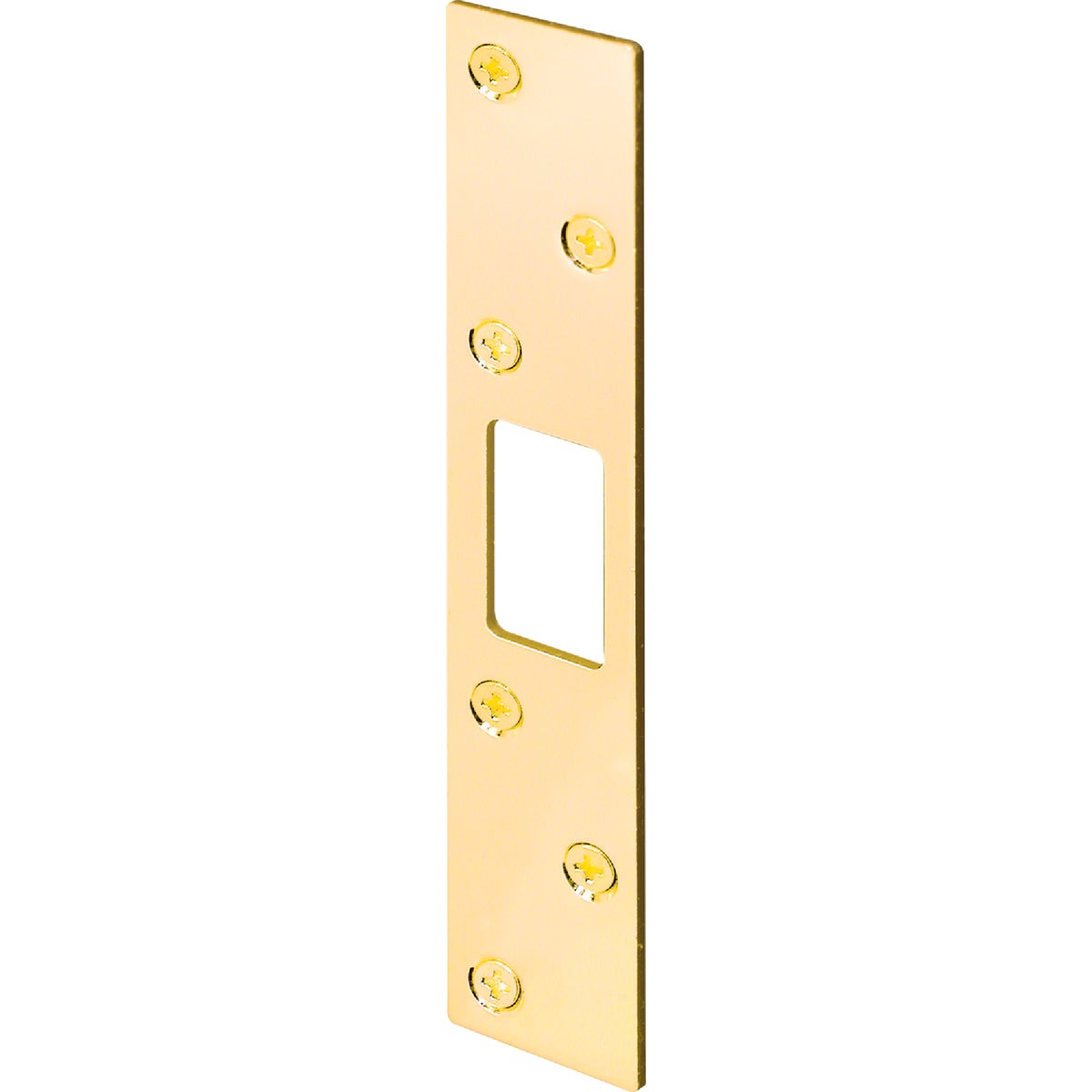 Defender Security Polished Brass 1-1/8 In. Heavy-Gauge Deadbolt Security Strike Plate Image 3