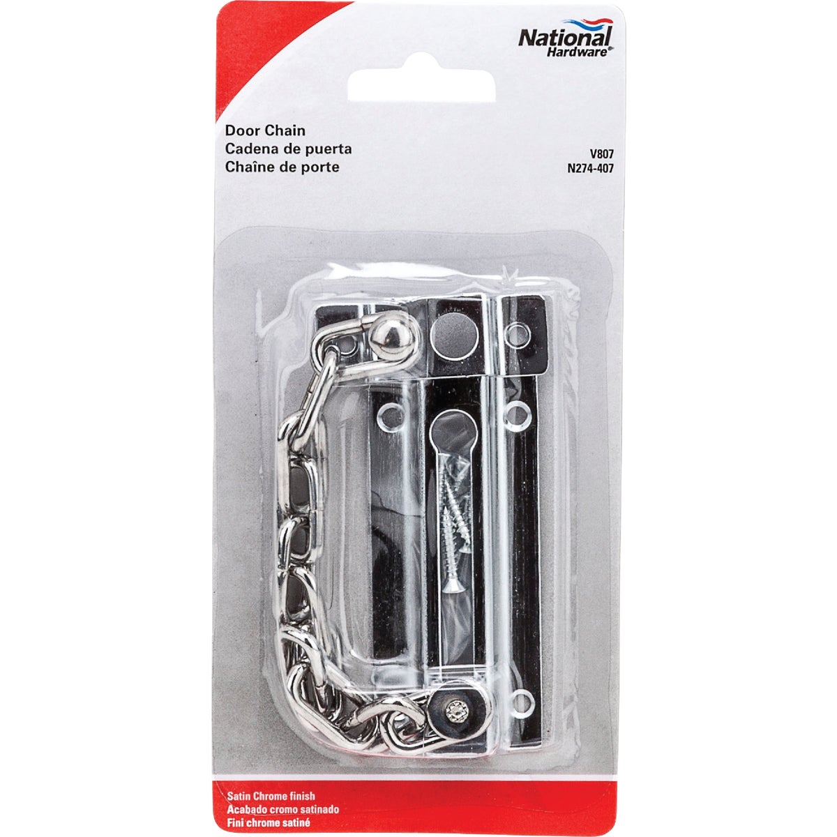 National Hardware Satin Chrome Security Chain Door Guard Image 2
