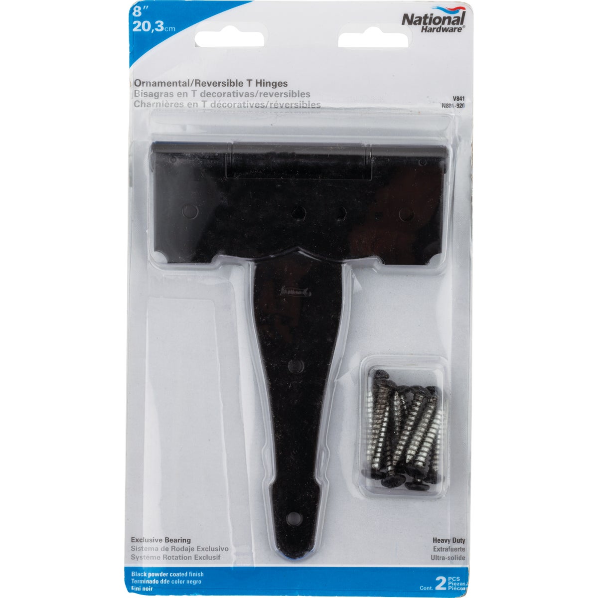 National Hardware 8 In. Black Ornamental Reversible T-Hinge Image 2