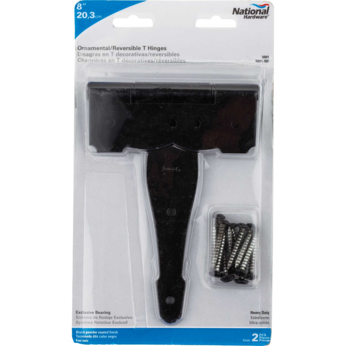 National Hardware 8 In. Black Ornamental Reversible T-Hinge Image 2