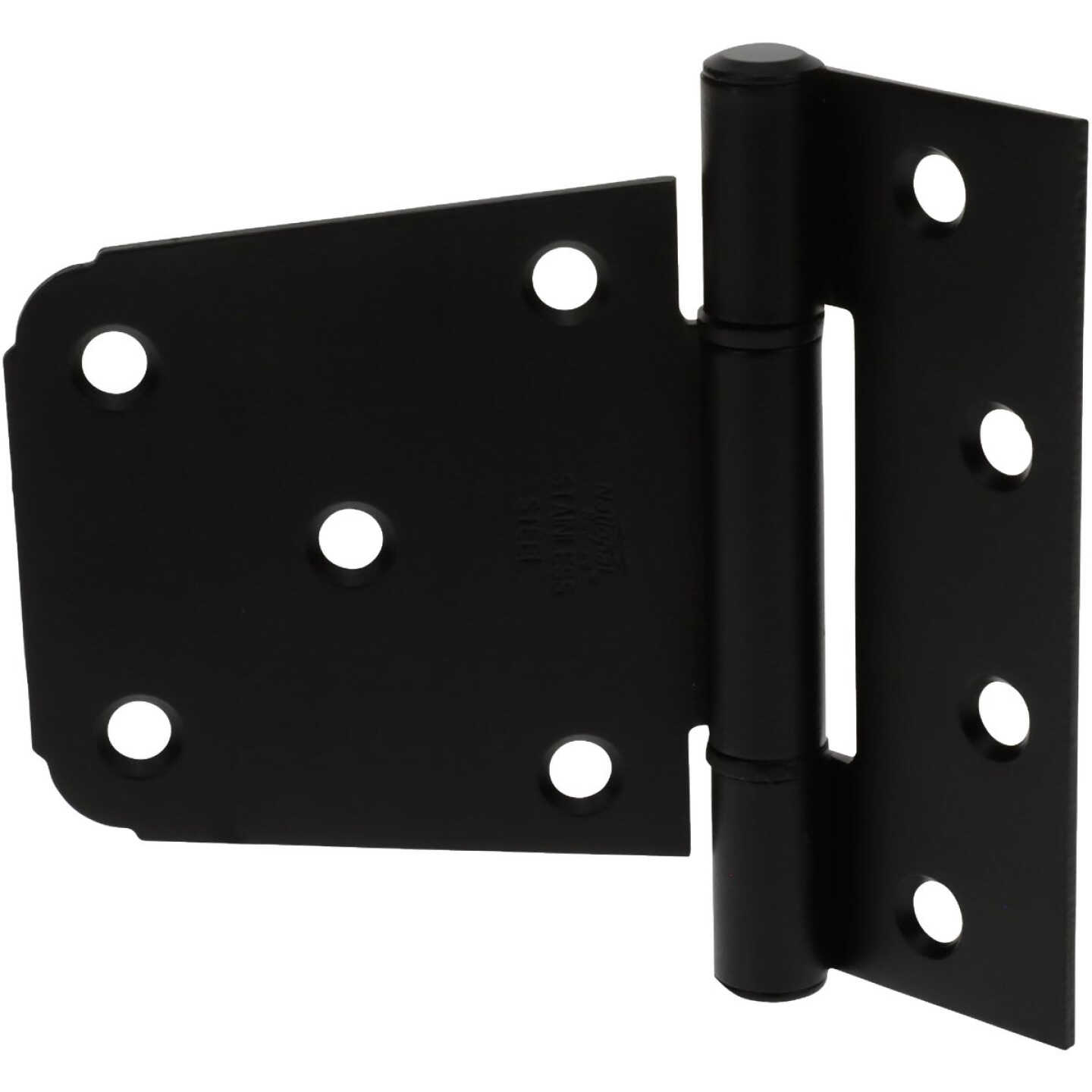 National Hardware 3-1/2 In. Matte Black Extra Heavy-Duty Steel Gate Hinge Image 1